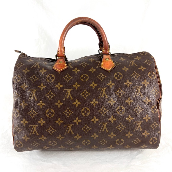 Distressed LOUIS VUITTON Great 80s Vintage Monogram Speedy 35 Satchel Bag - Picture 1 of 17